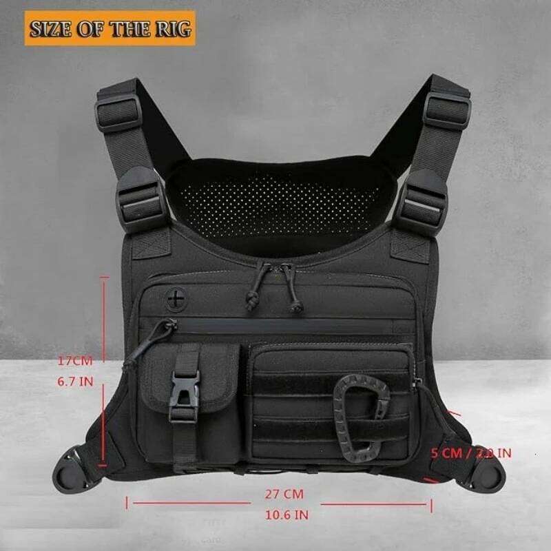 Outdoor Tactical Men's Vest EDC Waterproof Anti-Theft Pack for Cycling Bags Running Front Chest Bag Handbag
