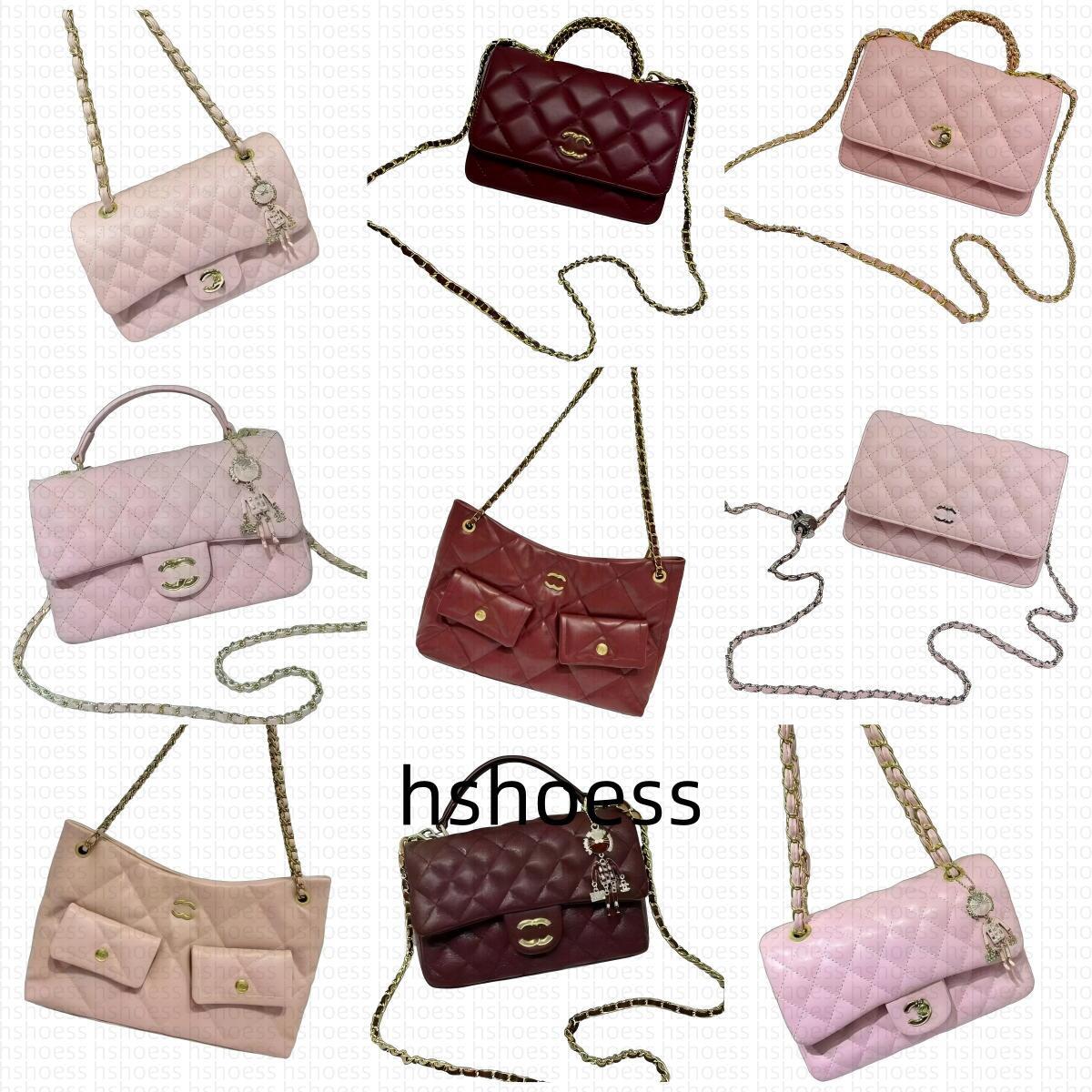 Designer Bags For Women Luxury Tote Bag Highest Quality Totebag Purses Wallet Calfskin Shoulder Handbag For Womens Crossbody Bag Chains Pink Red Black cac1