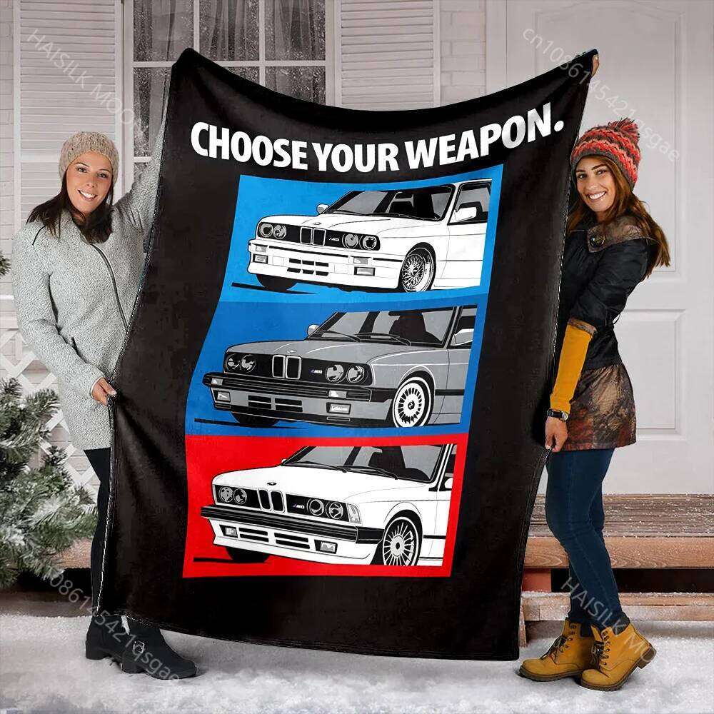 Classic Car Printed E30 Warm Soft and Comfortable Home Blanket for Office Sofa Travel Camping RV Holiday Gifts XJ260112