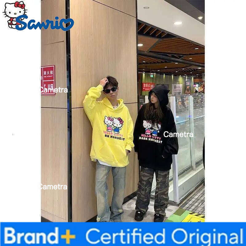 Sanrio Hello Kitty Girl cotton Hoodie Sweatsuit Kawaii Anime Fashion Student Casual Long-Sleeved Autumn Winter Pullover Tops H26011211