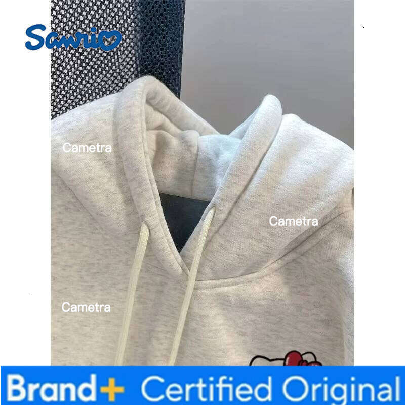 Sanrio Women's Hoodies Autumn Winter Clothing Japanese Anime Cute Hello Kitty Design Print Hooded Sweatshirt Y2K Oversized Cotton Coat H260112
