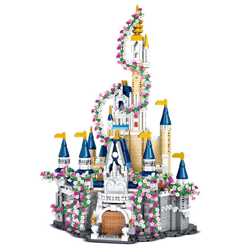 Wholesale Compatible Princess Castle Building Blocks Flower Vine-Decorated Ornate Castle Assembly Toy for Girls Birthday Gift