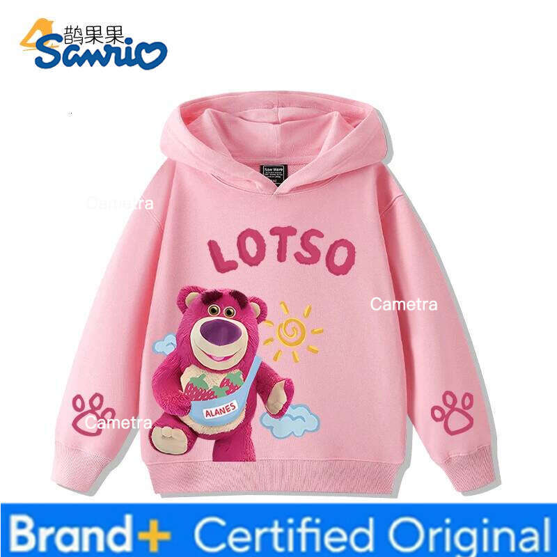 Sanrio Boys Girls Trendy Cute Toy Story Lotso Printed Pullover Autumn Winter Comfortable and Warm Children's Sweatshirt H260112