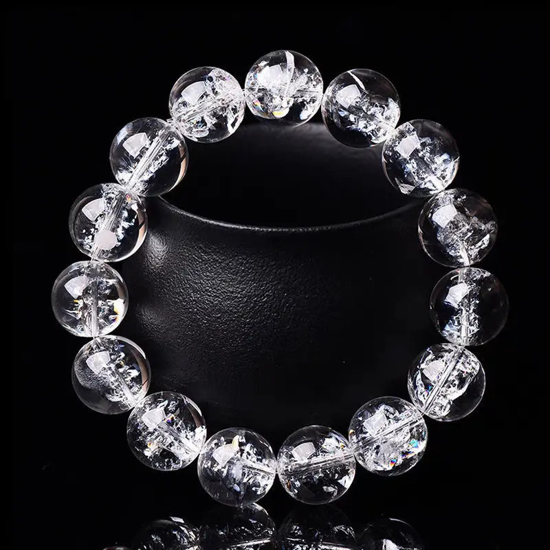Himalayan Natural White Crystal Mens Bracelet Transparent Colorful Crystal Rainbow Jiao Flower Womens HandString Jewelry Gifts 260107
