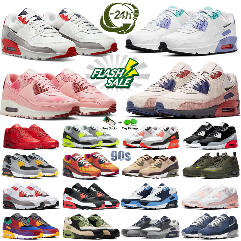 2026 NEW Designer 90 running shoes Triple Black White 90s sneakers chaussures Solar Orange Sail UNC outdoor sport mens women trainers EUR 36-46 Free shipping