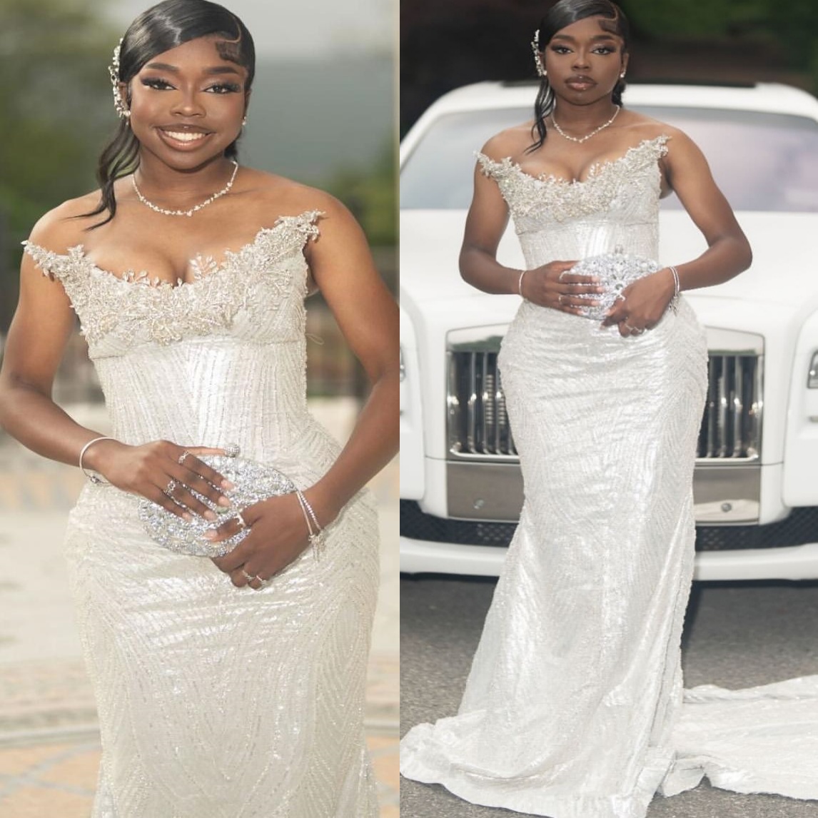 Aso Ebi 2k25 Ivory Mermaid Prom Dresses 2026 Sequined Crystals Sparkly Evening Formal Party Second Birthday Engagement Gowns Dress For Special Occasio