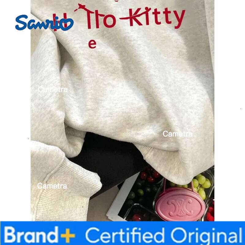 Sanrio Korean Autumn Winter Women's Hoodies Anime Cute Hello Kitty Clothing Print Hooded Sweatshirt Y2K Oversized 100% Cotton Girl Coat H260112