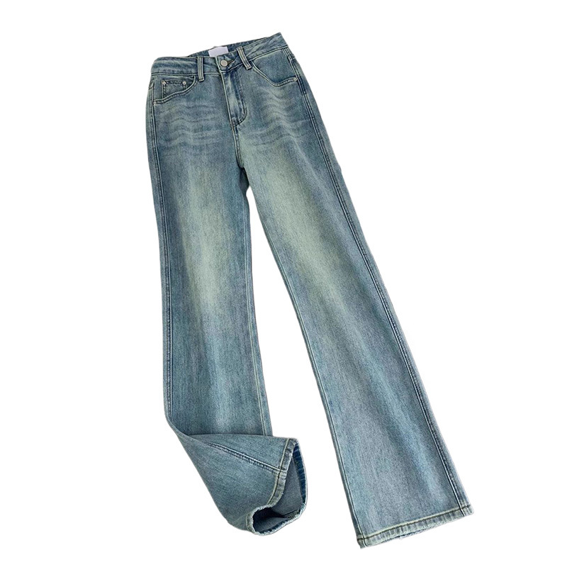 Women's Jeans--High-Waisted Narrow-Fit High-Stretch Jeans, Women's Embroidered Slim-Fit Straight-Leg Pants---8928