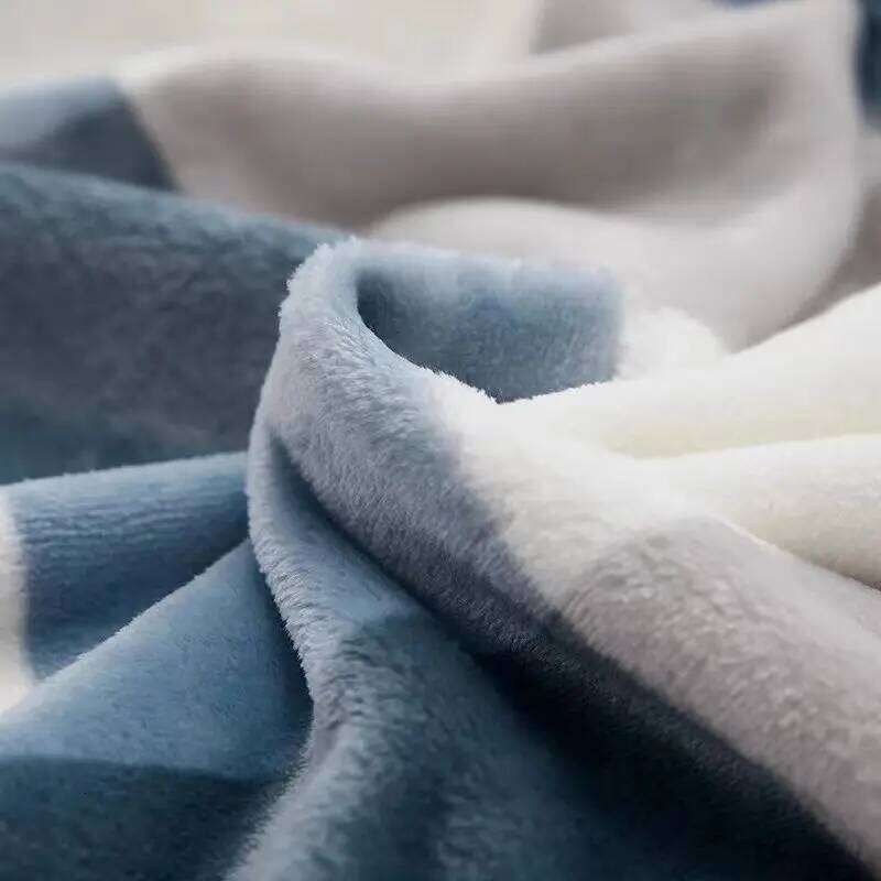 Air Conditioning Blanket Plaid Pattern Bed Throw, Soft & Warm Coral Fleece Blanket, Flannel Bedspread XJ260112