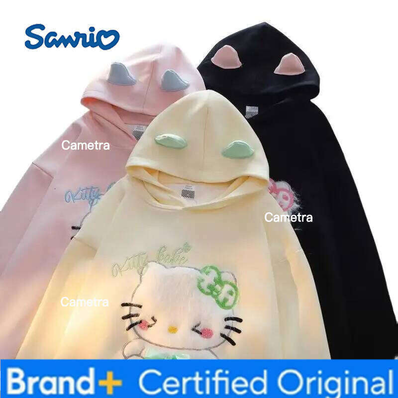 Sanrio Hello Kitty Girl cotton Hoodie Sweatsuit Kawaii Anime Fashion Student Casual Long-Sleeved Autumn Winter Pullover Tops H2601121
