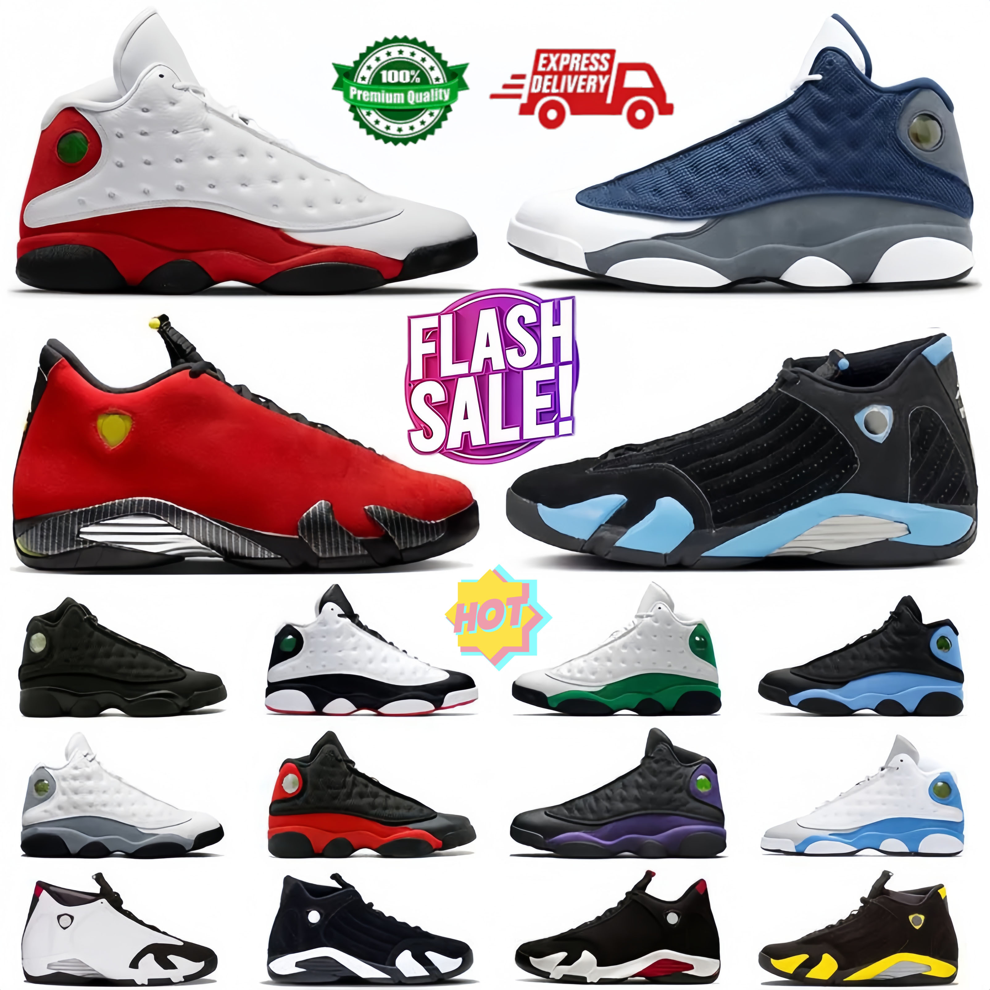 With Box 13s 14s Designer 13 14 Mens Basketball Shoes Black University Blue Flint Chicago Grey Black White Bred Gym Red Hyper Royal Pine Playoffs Men trainers Sneakers