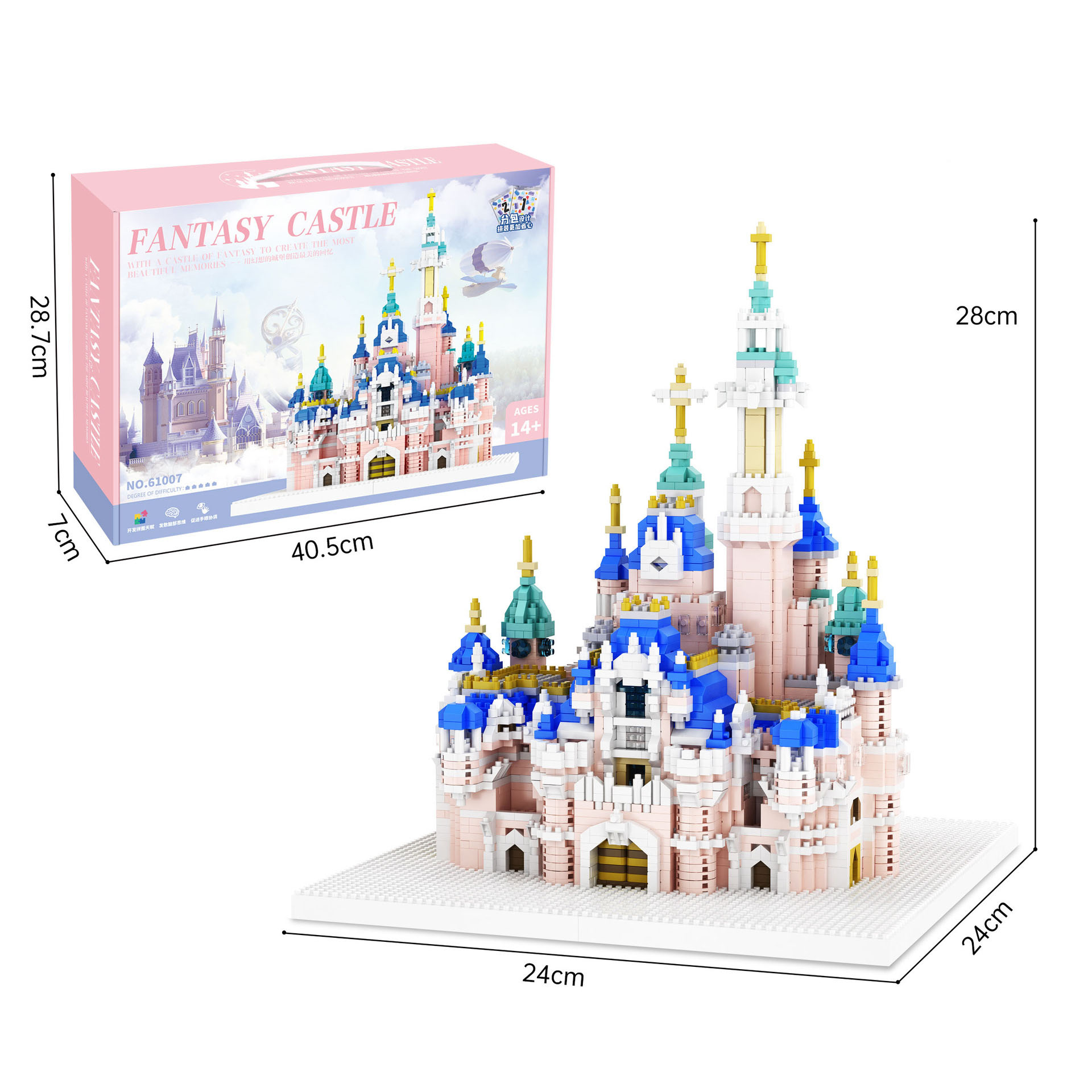 Wholesale Compatible Princess Castle Building Blocks Flower Vine-Decorated Ornate Castle Assembly Toy for Girls Birthday Gift