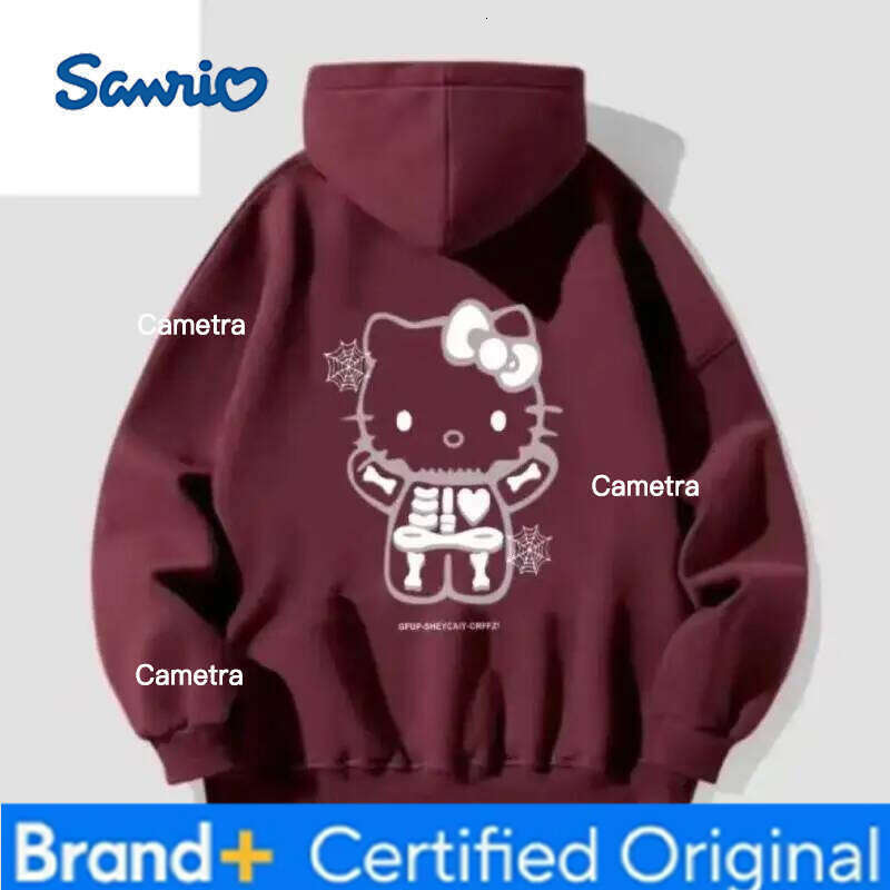 Sanrio Hello Kitty Hooded Sweatshirts Cuteore Cartoon Student Autumn Long Sleeve Running Tops Outerwear Woman Clothing New H260112
