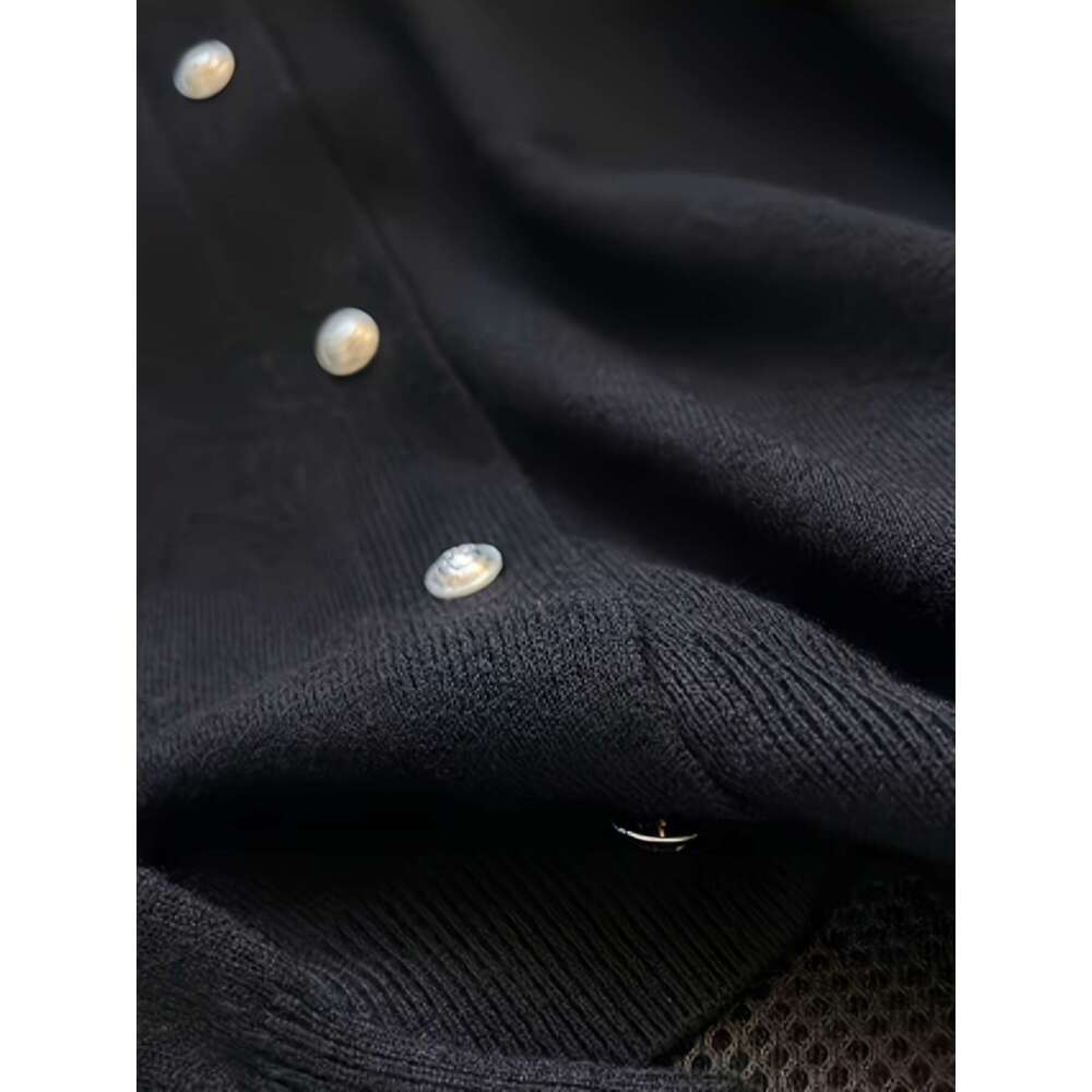 Luxury Summer Sweater Tops Long Sleeve brand Sweaters Casual Knit Autumn Fashion Classic Cardigan solid black flower