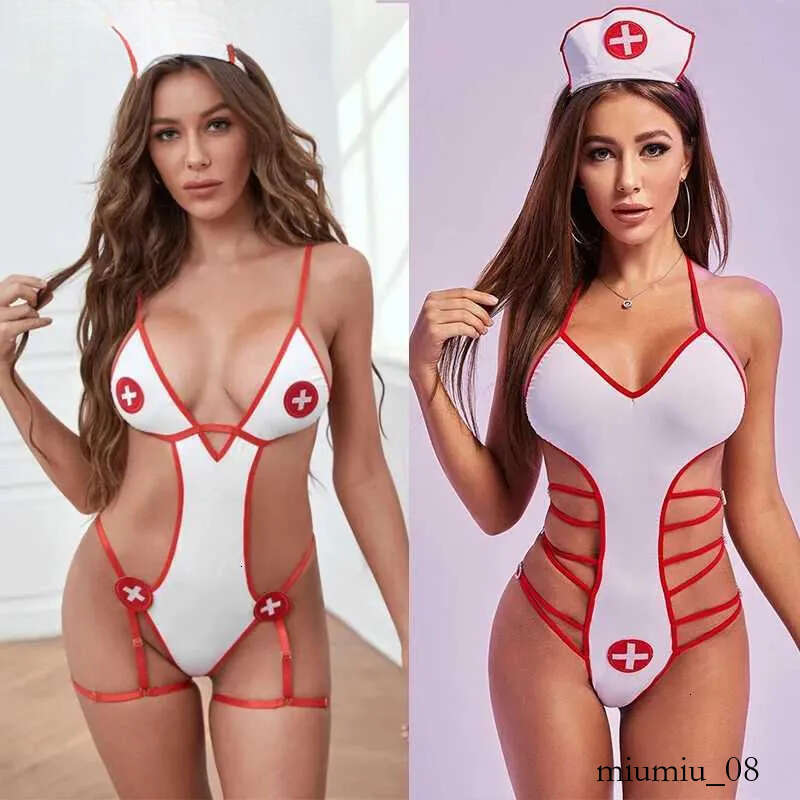 Plus Size Woman Sexy Porno Nurse Cosplay Uniform Dress Women Lingerie Set Erotic Underwear Babydoll Come T231027