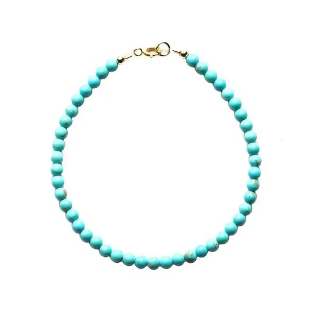 4MM Beautiful Natural Turquoise Beads Bracelet Easter Buddhism Diy Beaded Souvenir Pray Energy National Style Healing Handmade 260107
