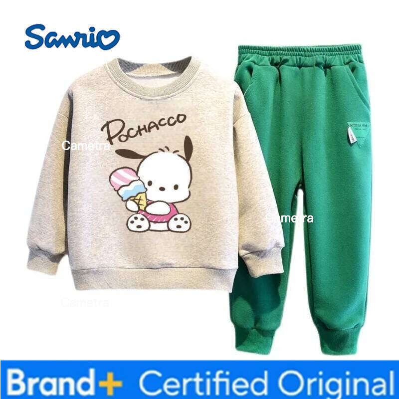 Sanrio Autumn Baby Boys Clothes Set Kid Girls Pochacco Printed Sweatshirts Pullover Top and Pants 2pcs Suit Children Outfit H260112