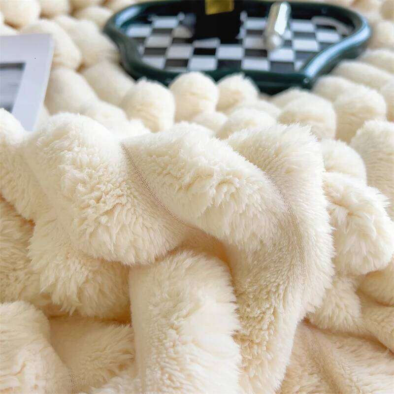Luxury Soft Faux Rabbit Fur Throw Fluffy Warm Solid Color Plush Blanket for Sofa Bed Single Double Spring Autumn Plaid XJ260112