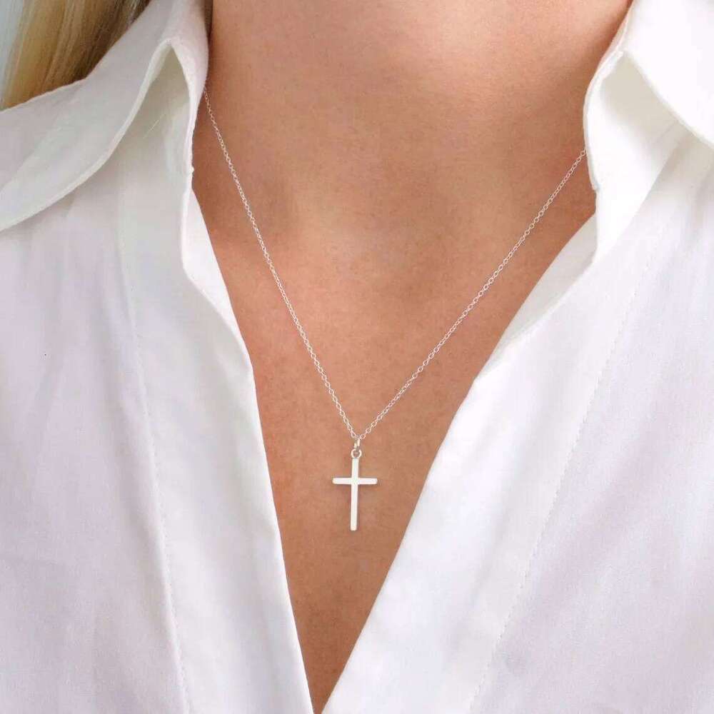 Stainless Steel Cross Necklac Gold Silver Color Necklace for Women Men Exquisite Chain Necklaces Jewelry Birthday Present H260112