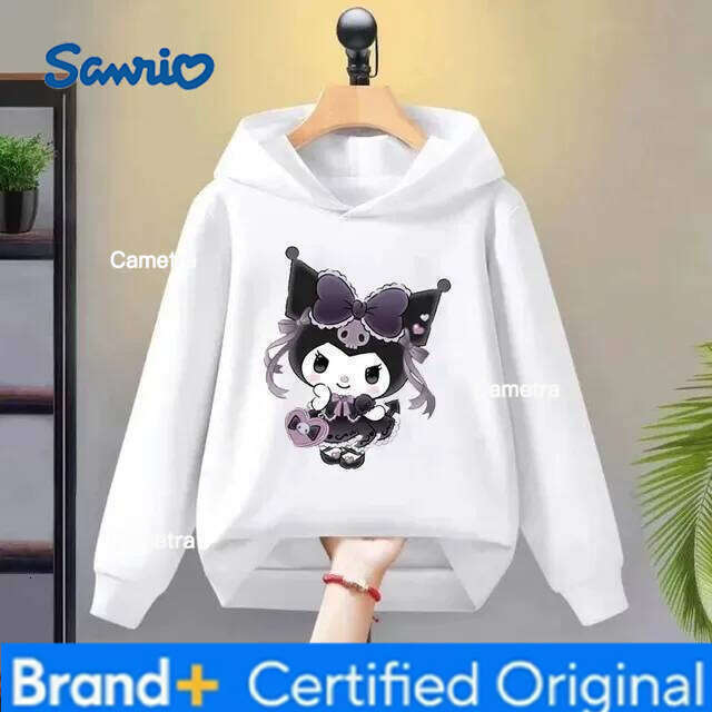 Sanrio Kawaii's Kuromi Girls' Fashionable Clothes Comfortable Outdoor Sports Hoodies for Boys Girls in Autumn and Winter H260112