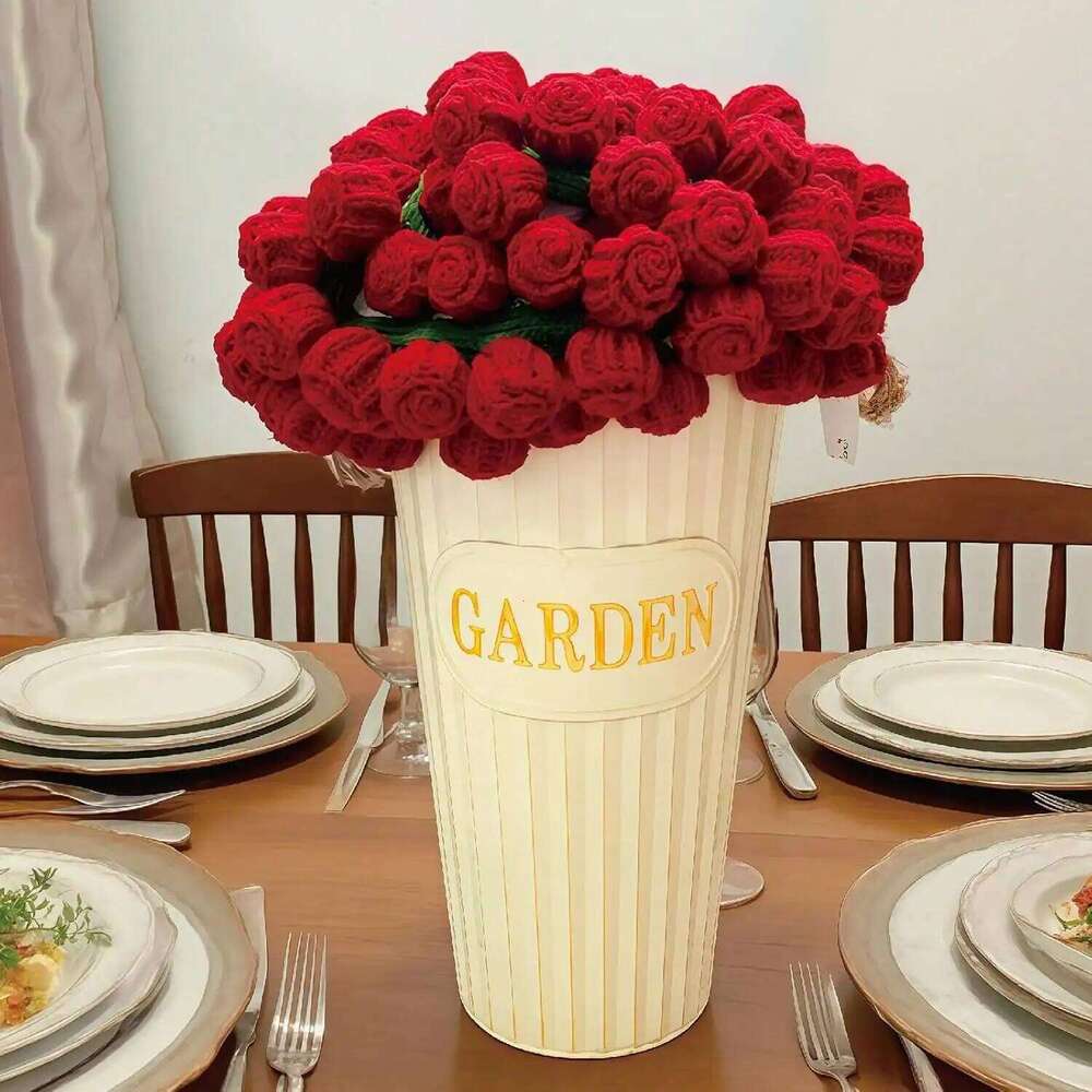 Crochet Rose Bouquet Blanket 24-43": Soft, Lightweight, Romantic Gift for Birthday/Wedding/Home Decor XJ260112