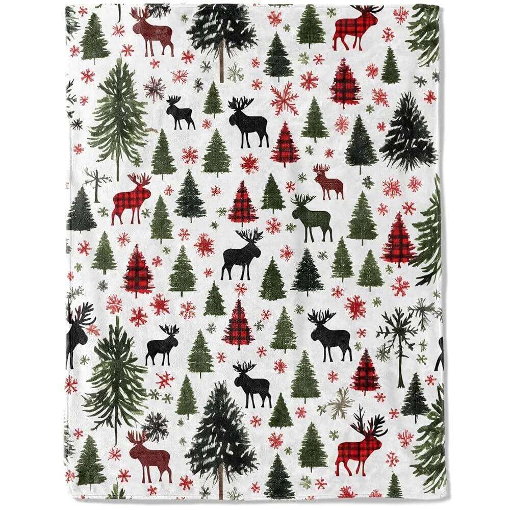 Festive Delight Christmas Blanket with Nutcrackers Cookies & Stars Pattern Print Soft and comfortable New Year Home Decoration XJ260112