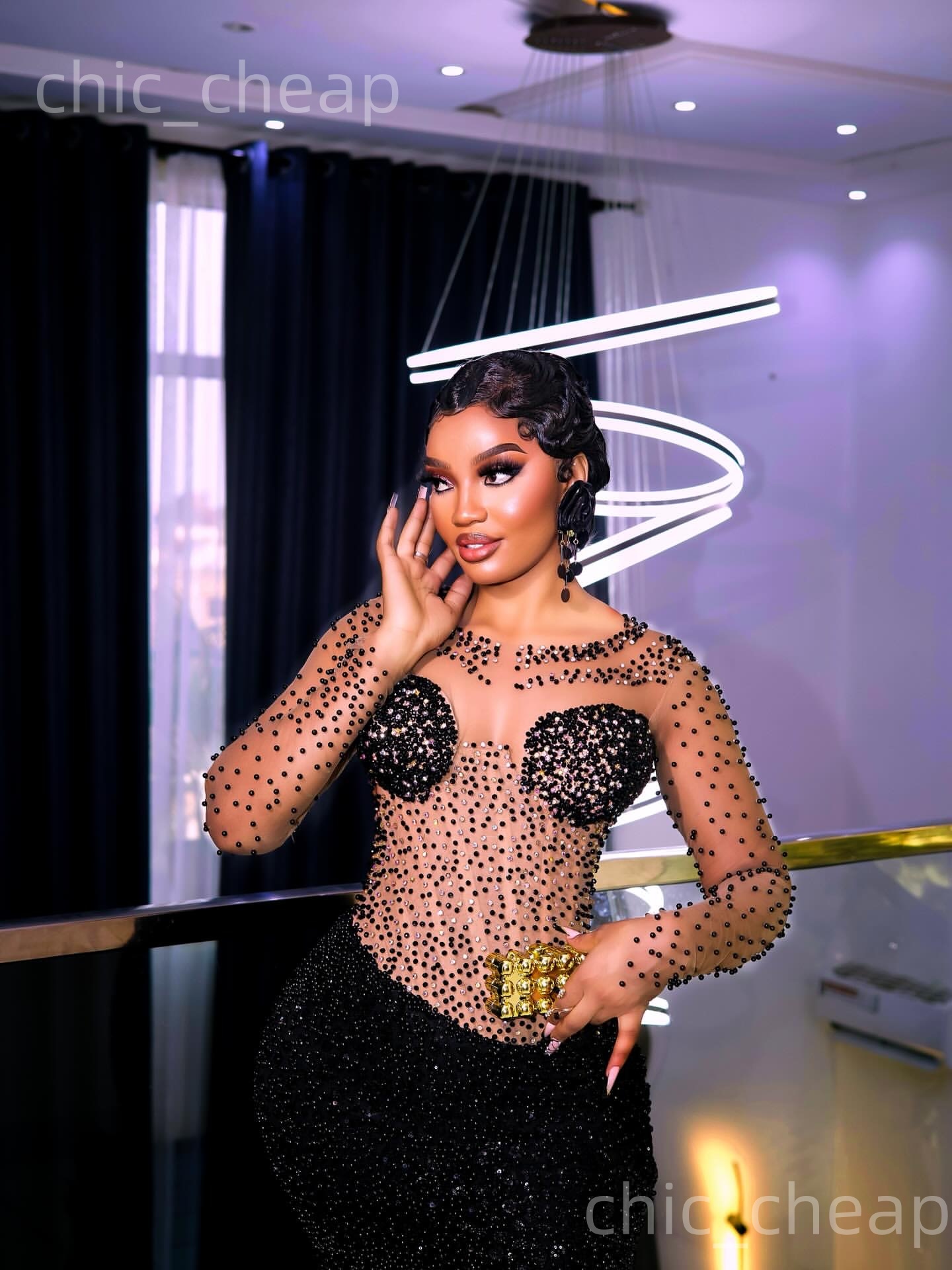 Aso Ebi Nigerian Black Mermaid Prom Dresses 2026 Crystals Beaded Feather Evening Formal Party Second Birthday Engagement Gowns Dress For Special Occas