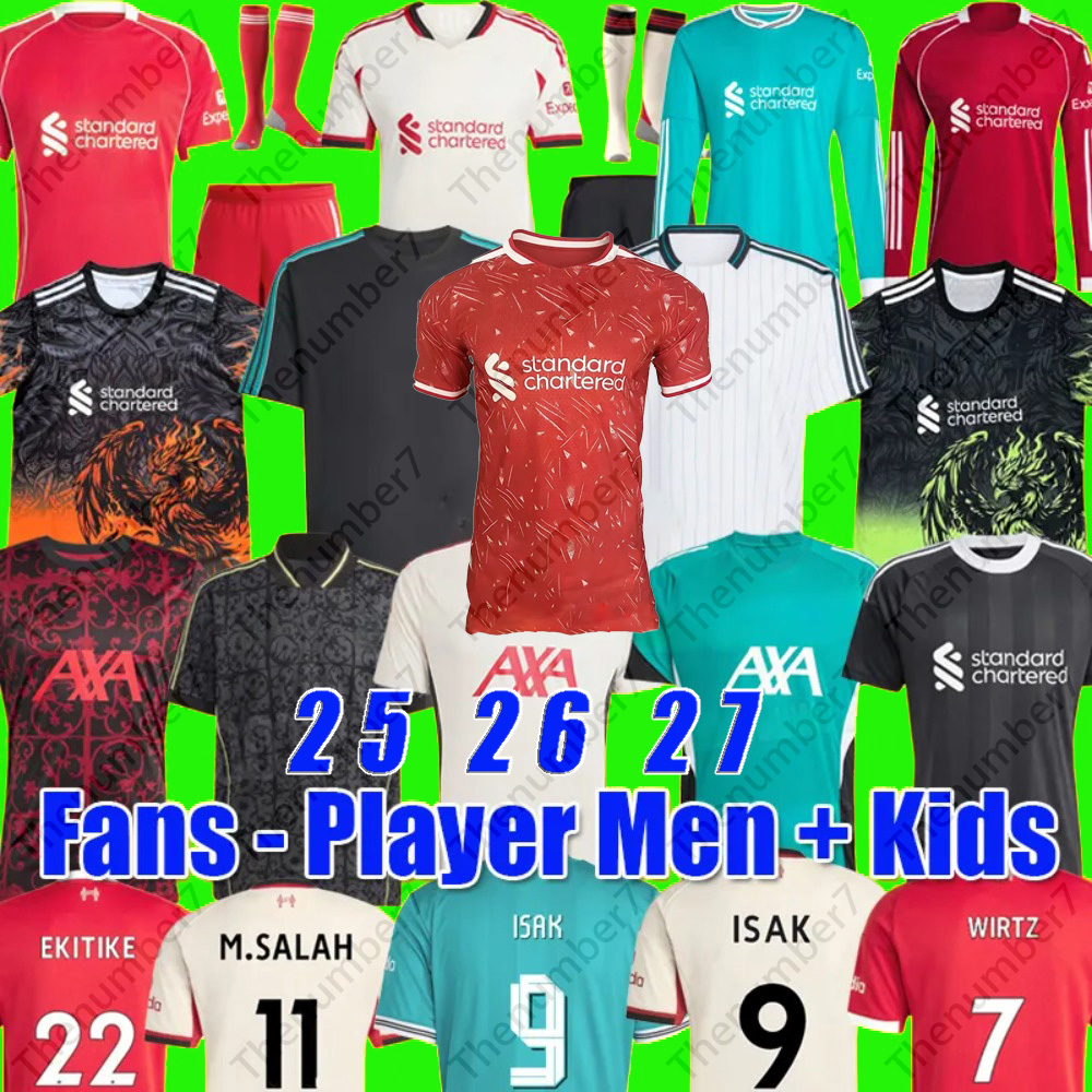 26 27 Liveropool LFC ISAK WIRTZ EKITIKE VIRGIL 25 26 liverpool soccer jerseys M.SALAH GAKPO SZOBOSZLAI ALLISTER MOHAMED Long Sleeve Football Shirts Men kids kits