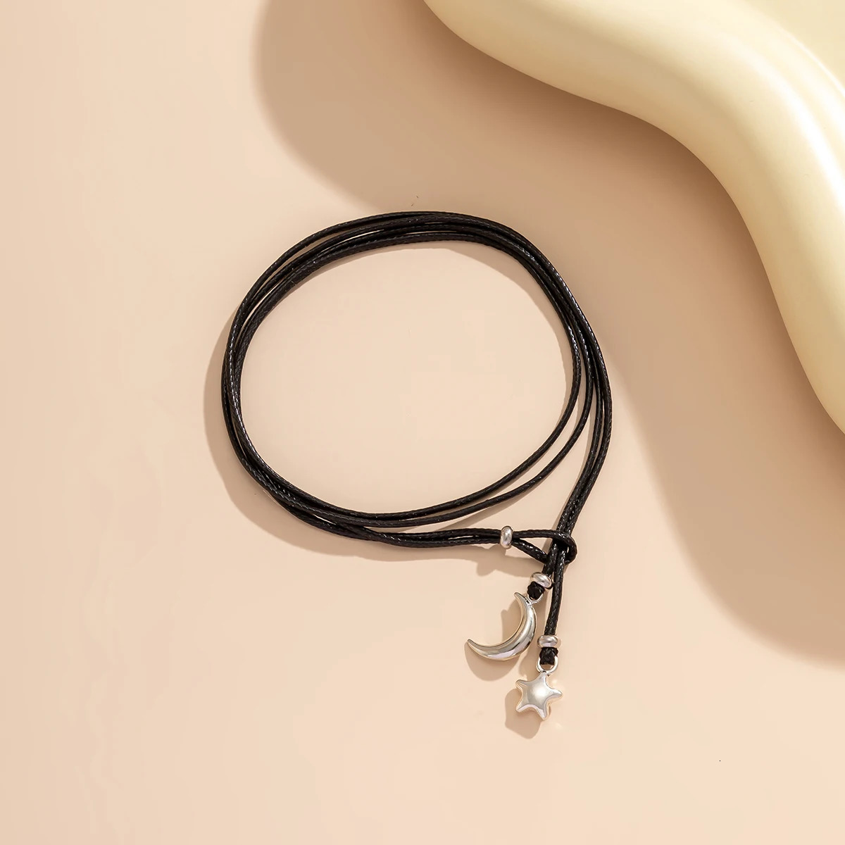 Trendy Hip Hop Star Moon Pendant Anklets for Women Simple Retro Multilayer Adjustable Leather Wax Line Feet Chain Party Jewelry 260107