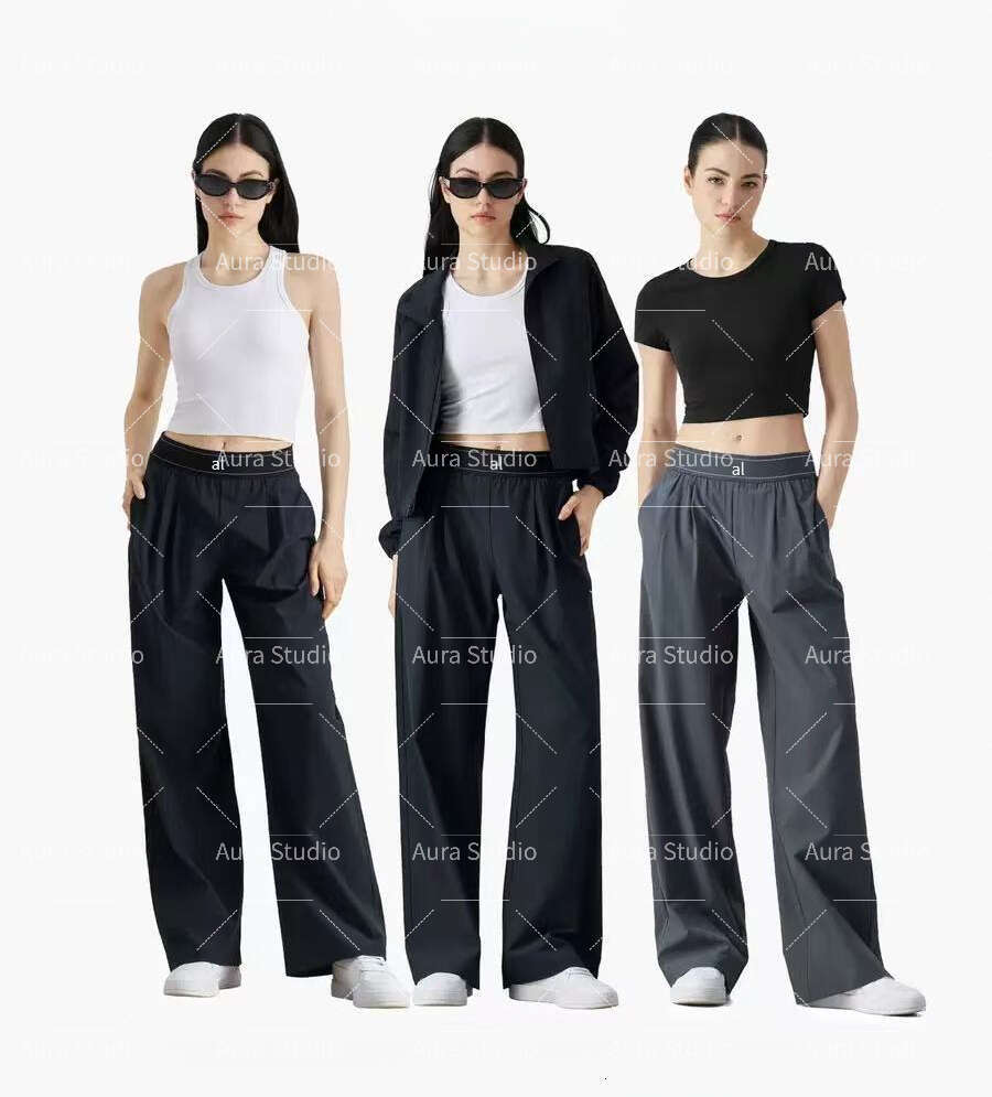Aloity Women's Designer Pants Suit Up Trouser Pant Regular Yoga High Waist Pursuit Loose Yogawomen Wide Leg Haul Sets Sports Outfit Sweatpants Set