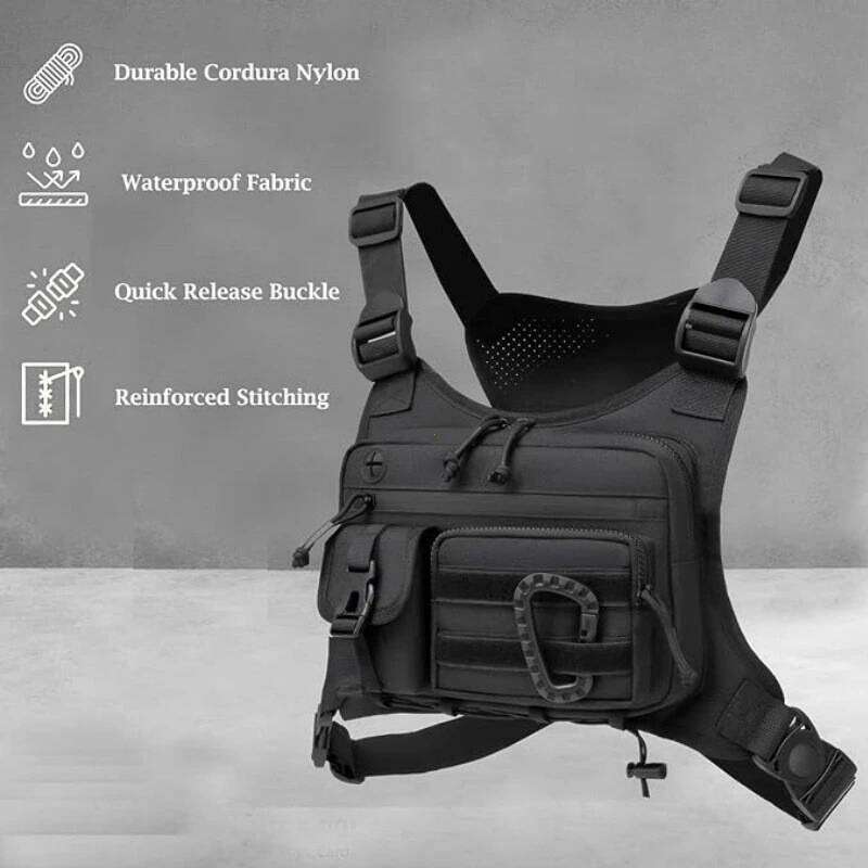 Outdoor Tactical Men's Vest EDC Waterproof Anti-Theft Pack for Cycling Bags Running Front Chest Bag Handbag