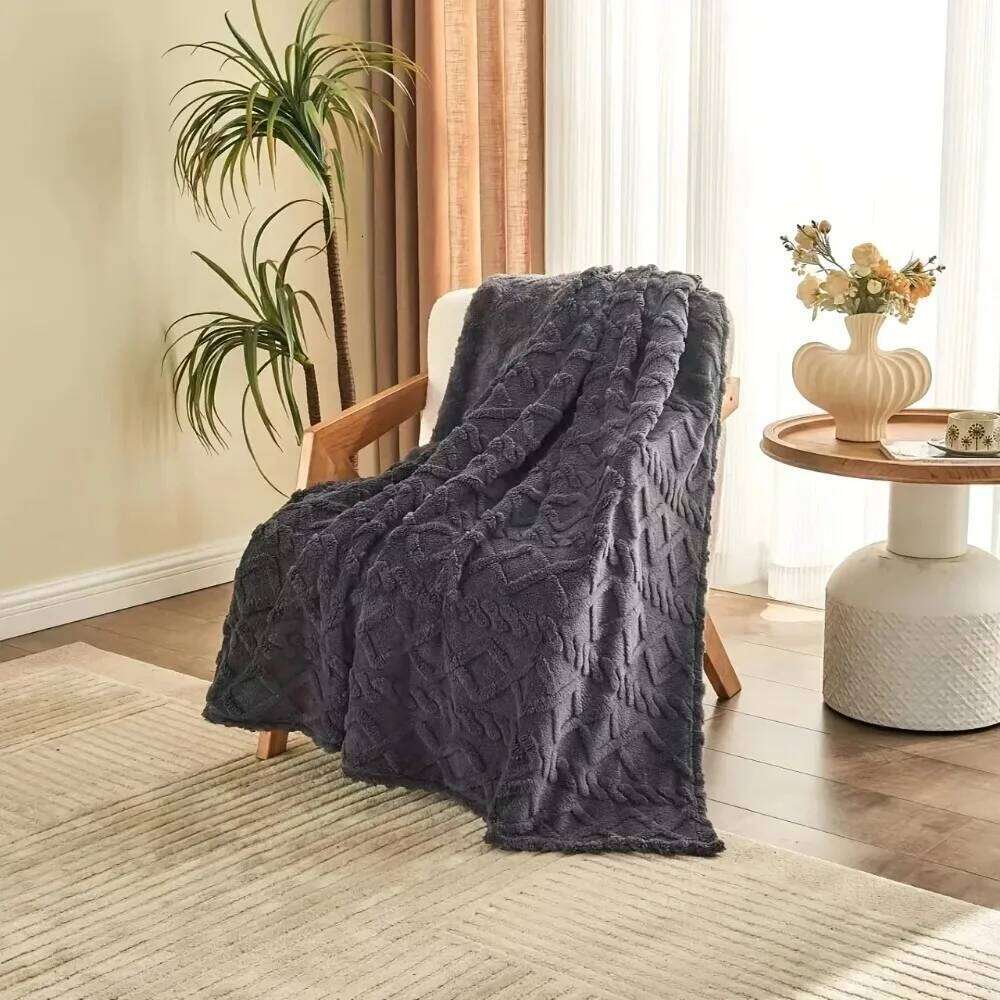 Winter Fleece Throw Blanket, Thick Double Layer Warm Plush for Sofa Bed & Office, Soft Cozy Nap Blanket XJ260112