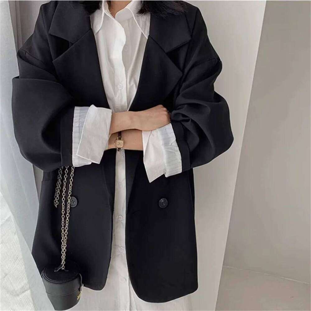 Vintage Brown Blazer Women Elegant Official Ladies Spring Autumn Fashion Long Sleeve Oversized Chic Casual Suit Jacket 2025 New