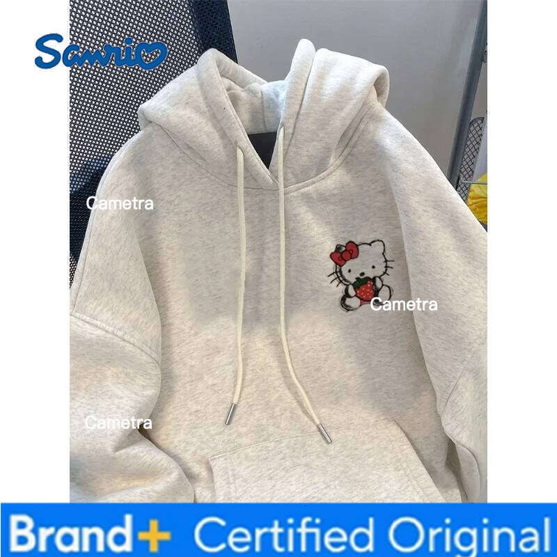Sanrio 2025 Women's Hoodies Autumn Winter Clothing Anime Hello Kitty Art Design Graphics Hooded Fashion Y2K Oversized Girl Cotton Tops H260112