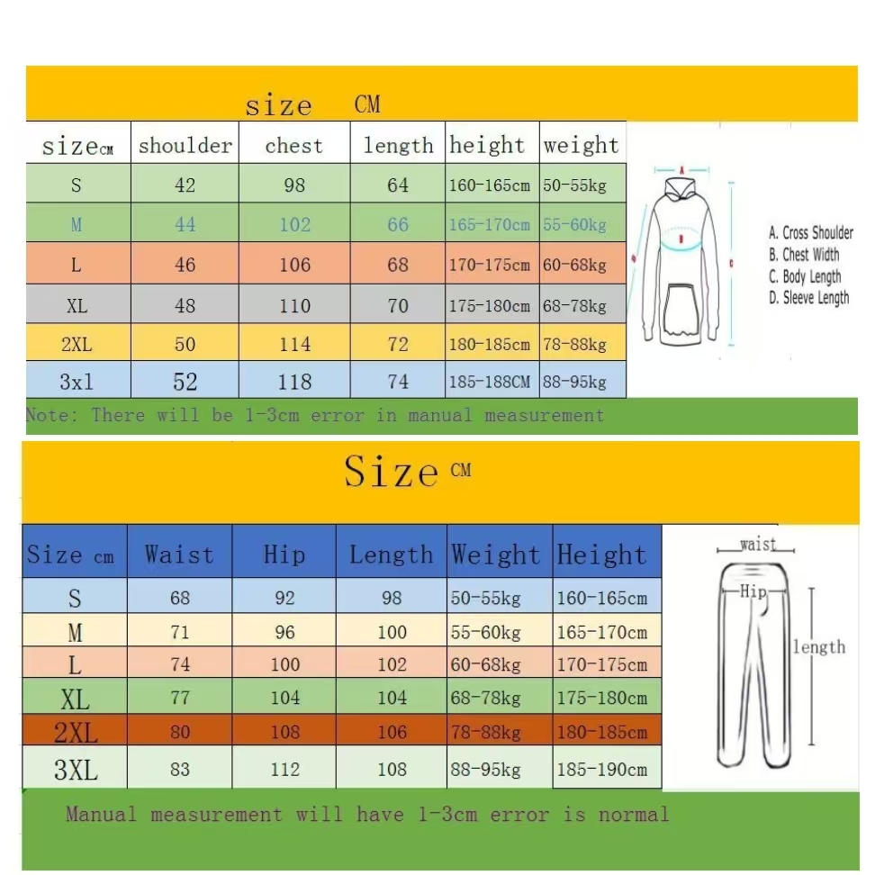 Men's Tracksuits Autumn Print Women Fashion Casual Outdoor Fitness Jogging Hooded Sets Sports Luxury Hoodie Pants Suit S-3XL