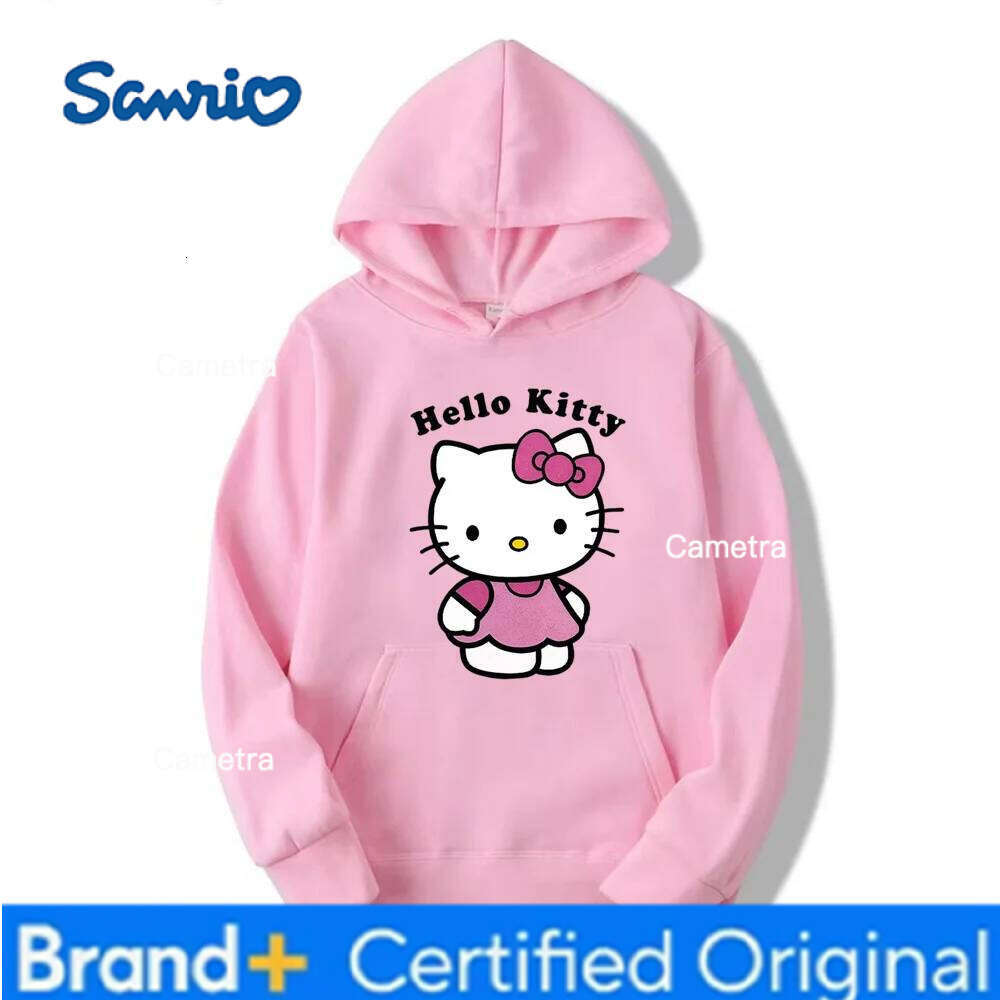 Sanrio Beautiful Hello Kitty Printed Hoodies Women Warm Comfortable Casual Hoodie Fashion Classic Hoody Loose Original Basic Clothes H260112