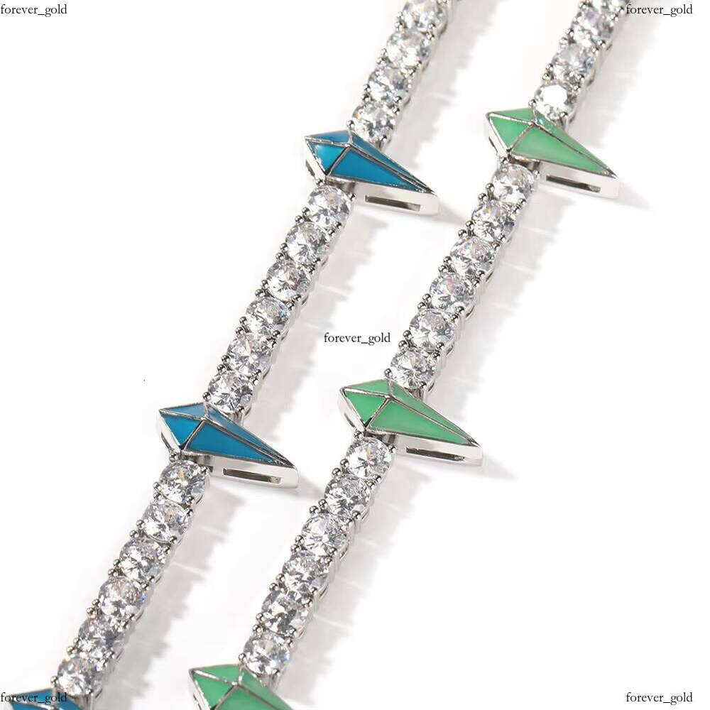 DE Black Panther Exquisite Hiphop Iced Out Fancy Fashion Cartoon Colorful Brass VVS Moissanite Oil Drop Jewelry Tennis Chain Necklace