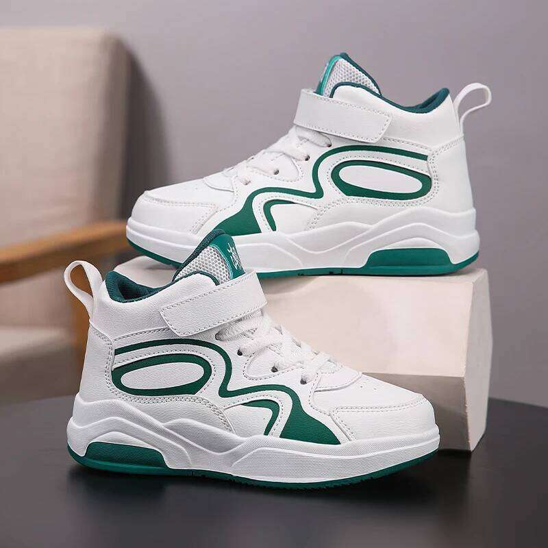 A pair of children's four-season leather high-top wear-resistant basketball shoes, sizes 31-40, KT-M1698 C260112