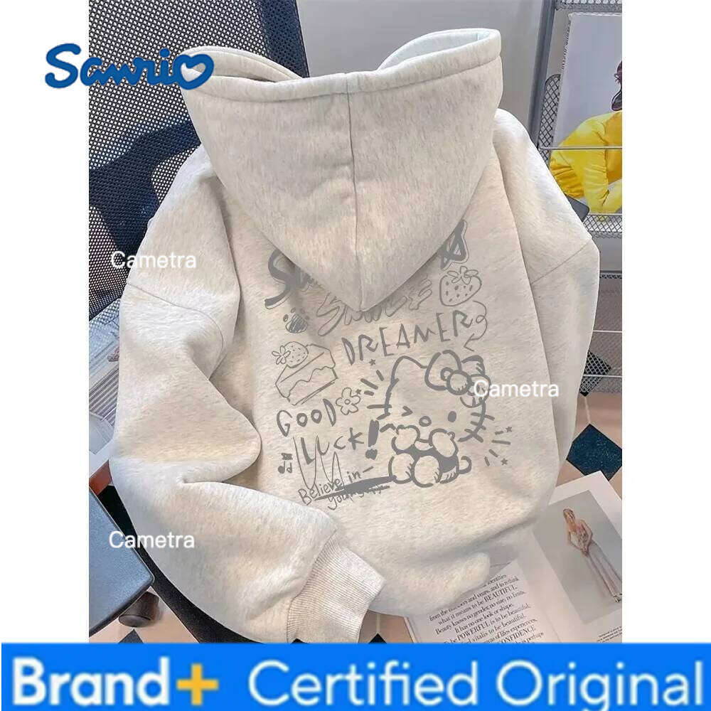 Sanrio MINISO American Street Style New Fashion Brand Autumn and Winter Fun Hello Kitty Print Long-sleeved Sweat-shirt Loose Hoodie H260112