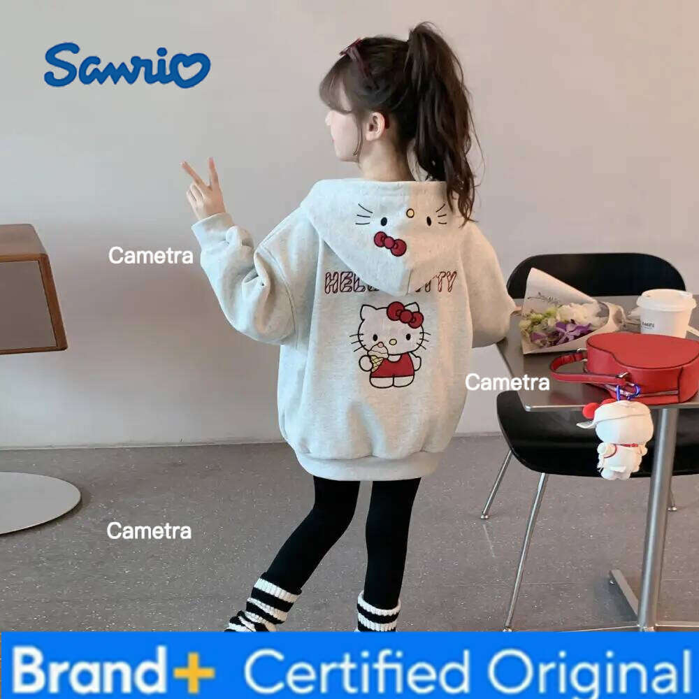 Sanrio Hello Kitty 2025 Kids Anime Children's Clothing Sweatshirt Autumn Clothes Baby Girls Jacket Hoodies H260112