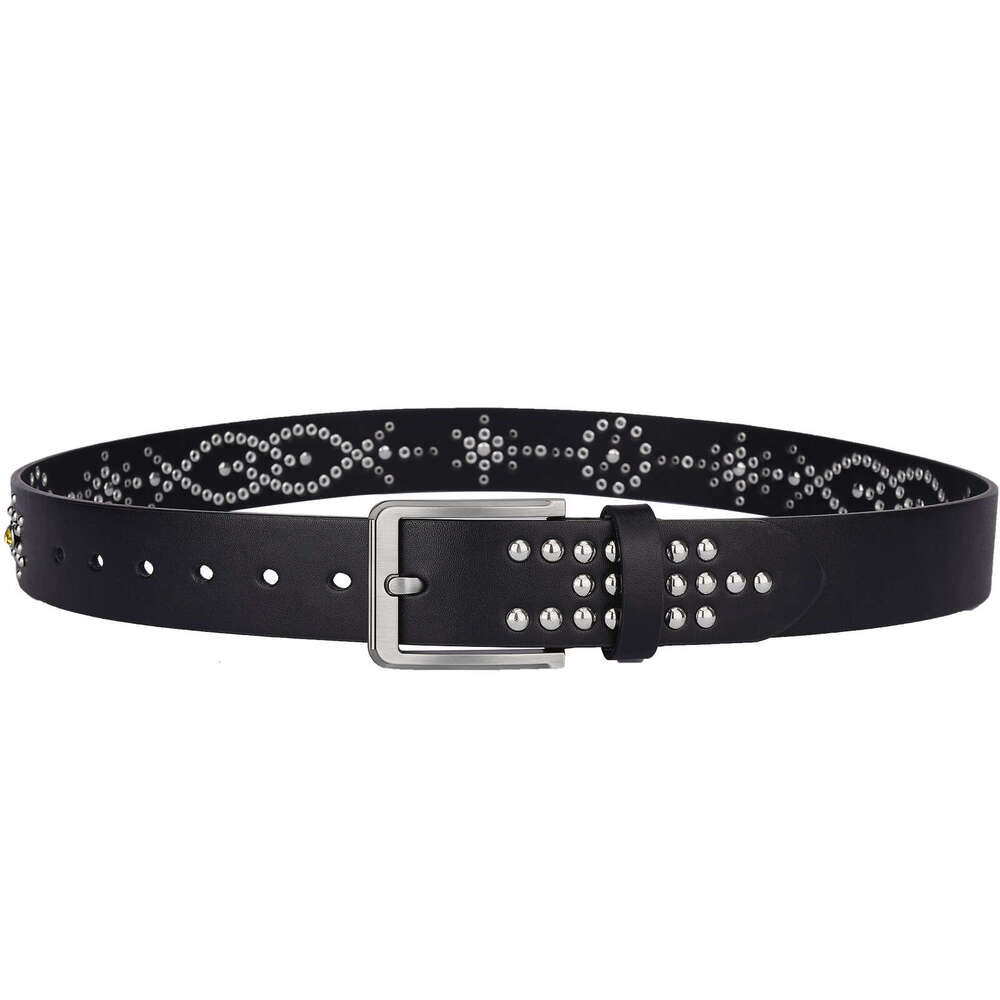 designer belt Vintage Rivet High-End Men's Inlaid with Rhinestones Fashion Punk Personality Y2K Belt for Men