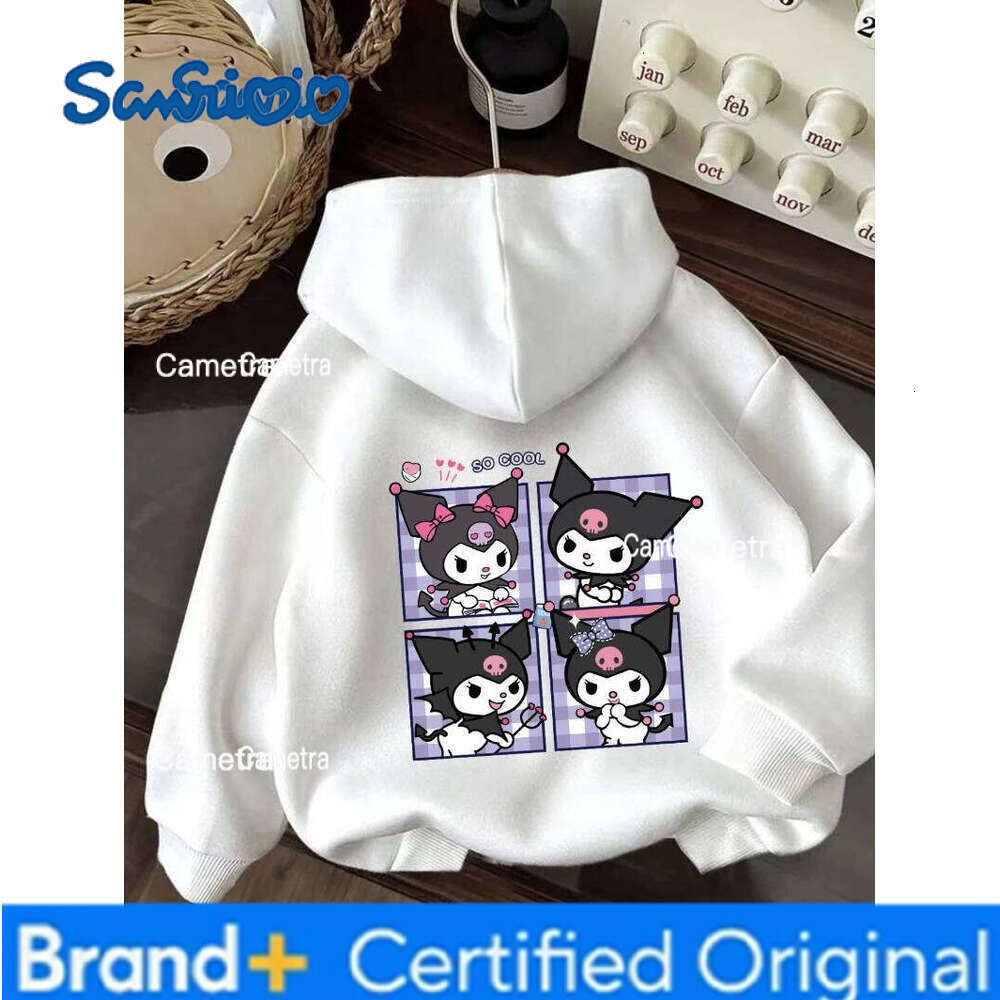 Sanrio Kuromi Pattern Printed Hoodie, Autumn Spring Drawstring Casual Cotton Warm Comfortable Hoodie for Men and Women H260112