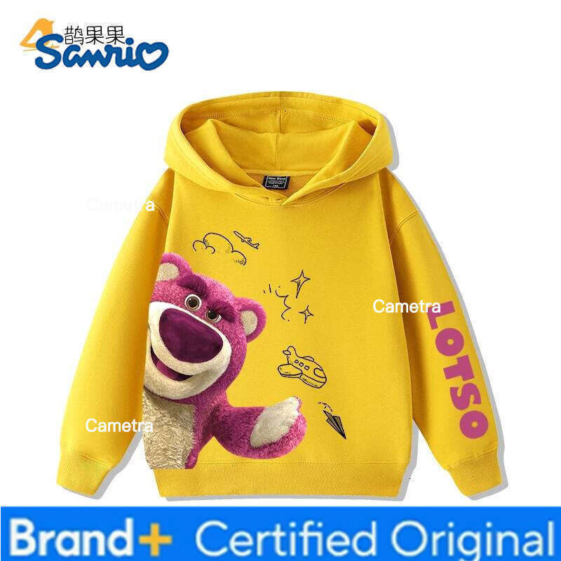 Sanrio Boys Girls Trendy Cute Toy Story Lotso Printed Pullover Autumn Winter Comfortable and Warm Children's Sweatshirt H260112