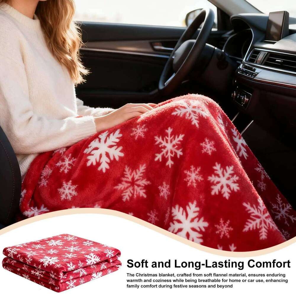 Christmas Throw Flannel Snowflake Gingerbread Xmas Fleece Winter Warm Soft Plush Blanket For Couch Sofa Bed XJ260112