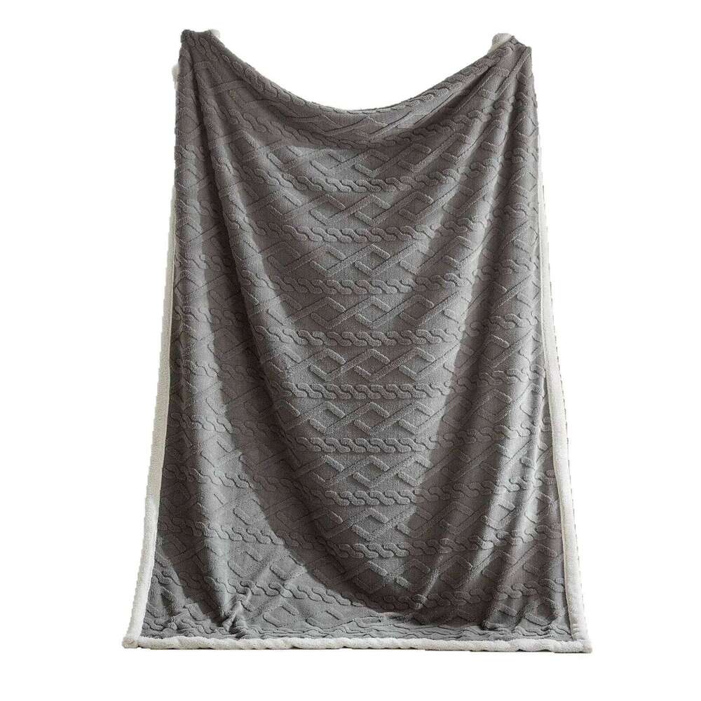Office Soft and Comfortable Air-conditioned Shawl Winter Thick Lamb Wool Twist Double-layer Flanged Blanket XJ260112