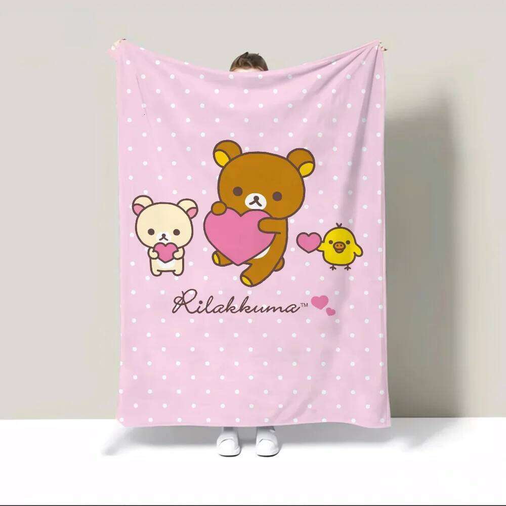 Rilakkumas Cotton Blanket King Size Custom Blankets & Throws Fluffy Plaid Interior for Home Microfiber Bedding Beach Towel Throw XJ260112