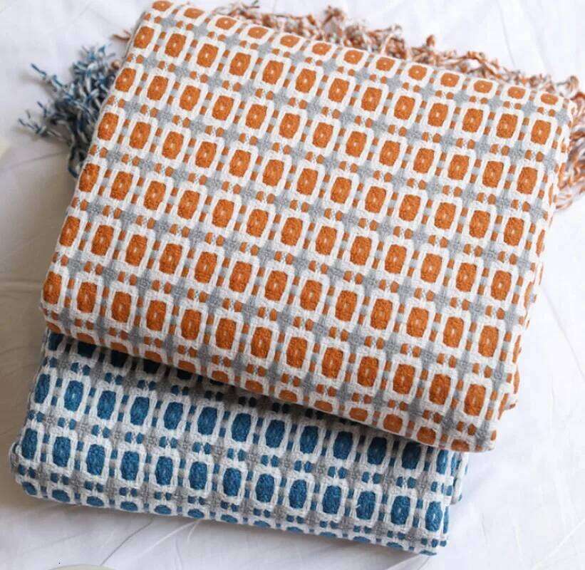 Pink Gift Vintage Tassel Knitted Plaid Blankets Soft Sofa Cozy Throw Blanket Bed Bedspread Cover All Season Home Decor XJ260112