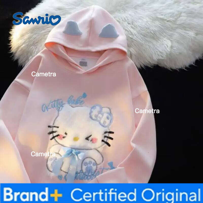 Sanrio Hello Kitty Girl cotton Hoodie Sweatsuit Kawaii Anime Fashion Student Casual Long-Sleeved Autumn Winter Pullover Tops H2601121