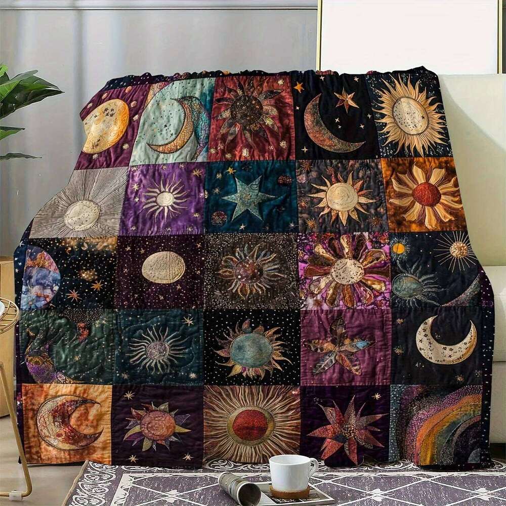 Celestial Sun & Moon Blanket - Elegant Soft Camping Mat Throw XJ260112