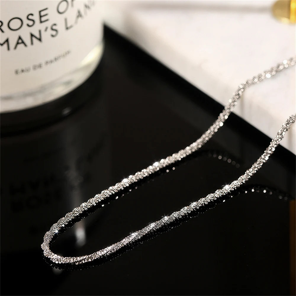 2PCS Shiny Sparkling Simple Silver Color Anklet for Women Simple Elegant Copper Jewelry Female Beach Ankle Bracelet on Foot 260107